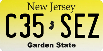 NJ license plate C35SEZ