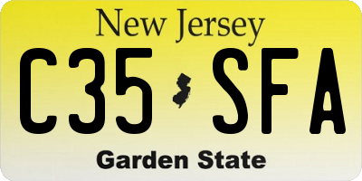NJ license plate C35SFA