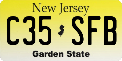 NJ license plate C35SFB