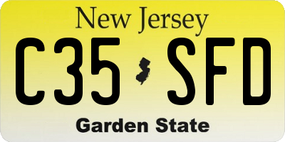NJ license plate C35SFD