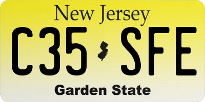 NJ license plate C35SFE