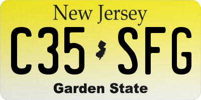 NJ license plate C35SFG