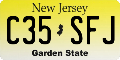 NJ license plate C35SFJ