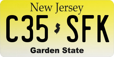 NJ license plate C35SFK