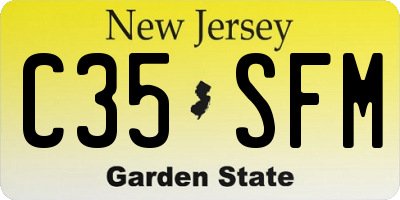NJ license plate C35SFM