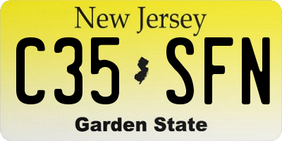 NJ license plate C35SFN