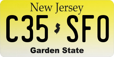 NJ license plate C35SFO