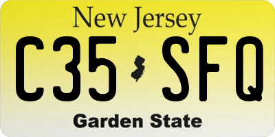 NJ license plate C35SFQ