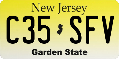 NJ license plate C35SFV