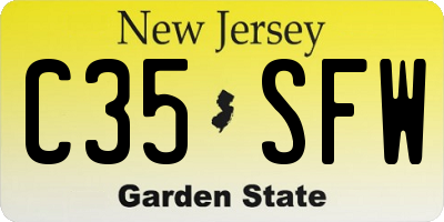 NJ license plate C35SFW