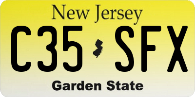 NJ license plate C35SFX