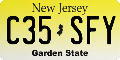 NJ license plate C35SFY