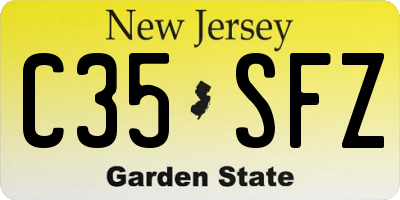 NJ license plate C35SFZ