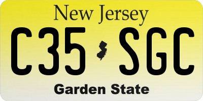 NJ license plate C35SGC