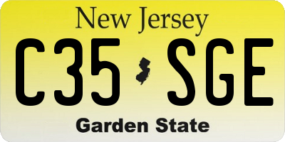 NJ license plate C35SGE