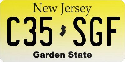 NJ license plate C35SGF