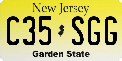 NJ license plate C35SGG