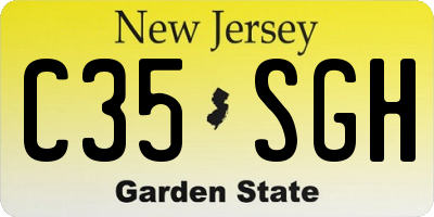 NJ license plate C35SGH