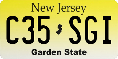 NJ license plate C35SGI