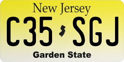 NJ license plate C35SGJ