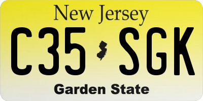 NJ license plate C35SGK