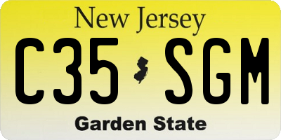 NJ license plate C35SGM