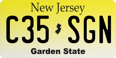 NJ license plate C35SGN