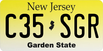 NJ license plate C35SGR
