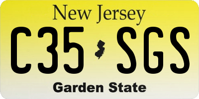 NJ license plate C35SGS