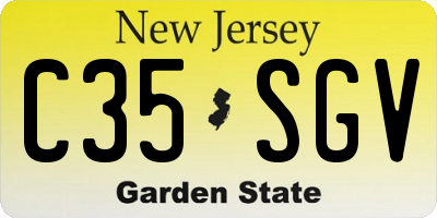 NJ license plate C35SGV