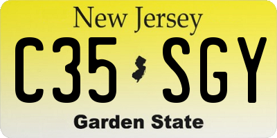 NJ license plate C35SGY
