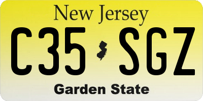 NJ license plate C35SGZ