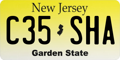 NJ license plate C35SHA