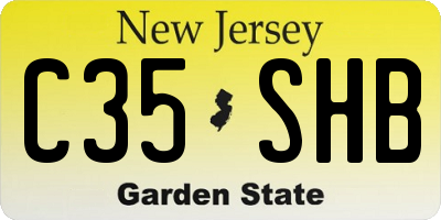 NJ license plate C35SHB