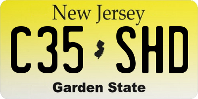 NJ license plate C35SHD