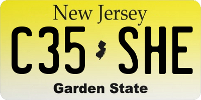 NJ license plate C35SHE