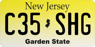 NJ license plate C35SHG