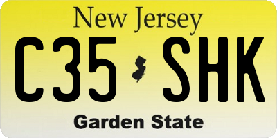 NJ license plate C35SHK