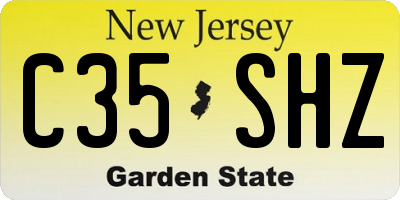 NJ license plate C35SHZ