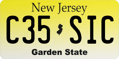 NJ license plate C35SIC