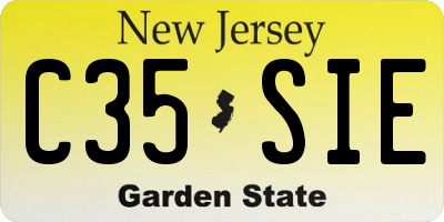 NJ license plate C35SIE