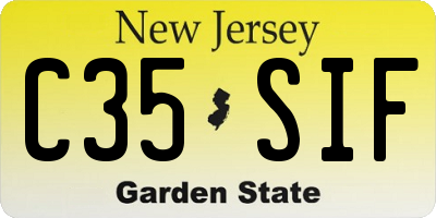 NJ license plate C35SIF