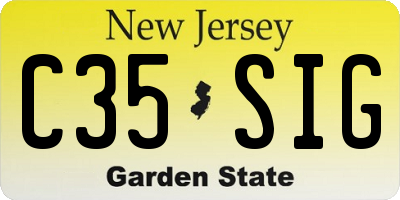 NJ license plate C35SIG