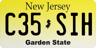 NJ license plate C35SIH