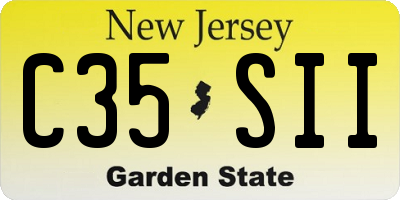 NJ license plate C35SII