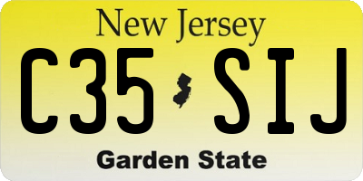 NJ license plate C35SIJ