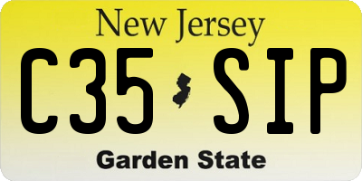 NJ license plate C35SIP