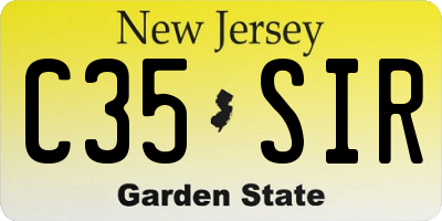 NJ license plate C35SIR