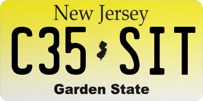 NJ license plate C35SIT