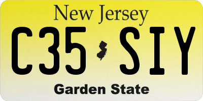 NJ license plate C35SIY